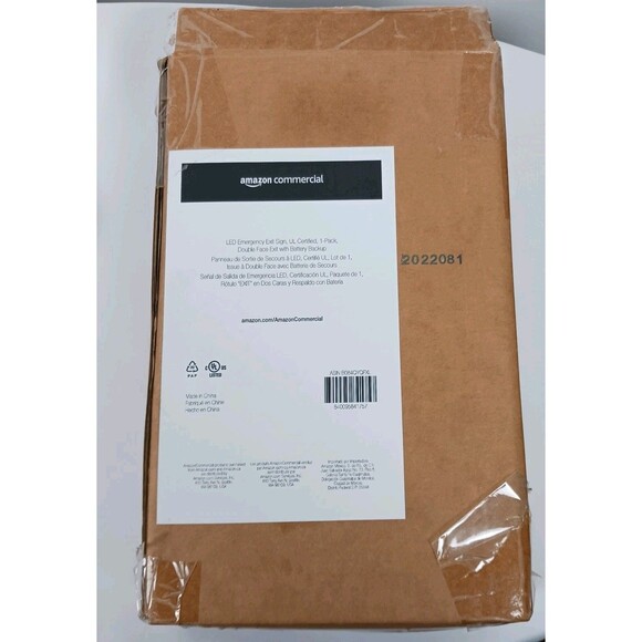 Amazon Commercial LED Emergency Exit Sign Double Face Battery Backup Open Box - Picture 7 of 8